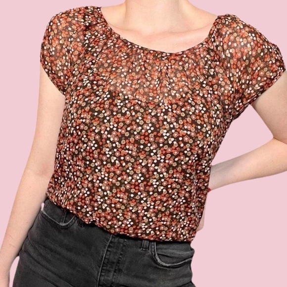 Floral Sheer Blouse - Picture 1 of 4